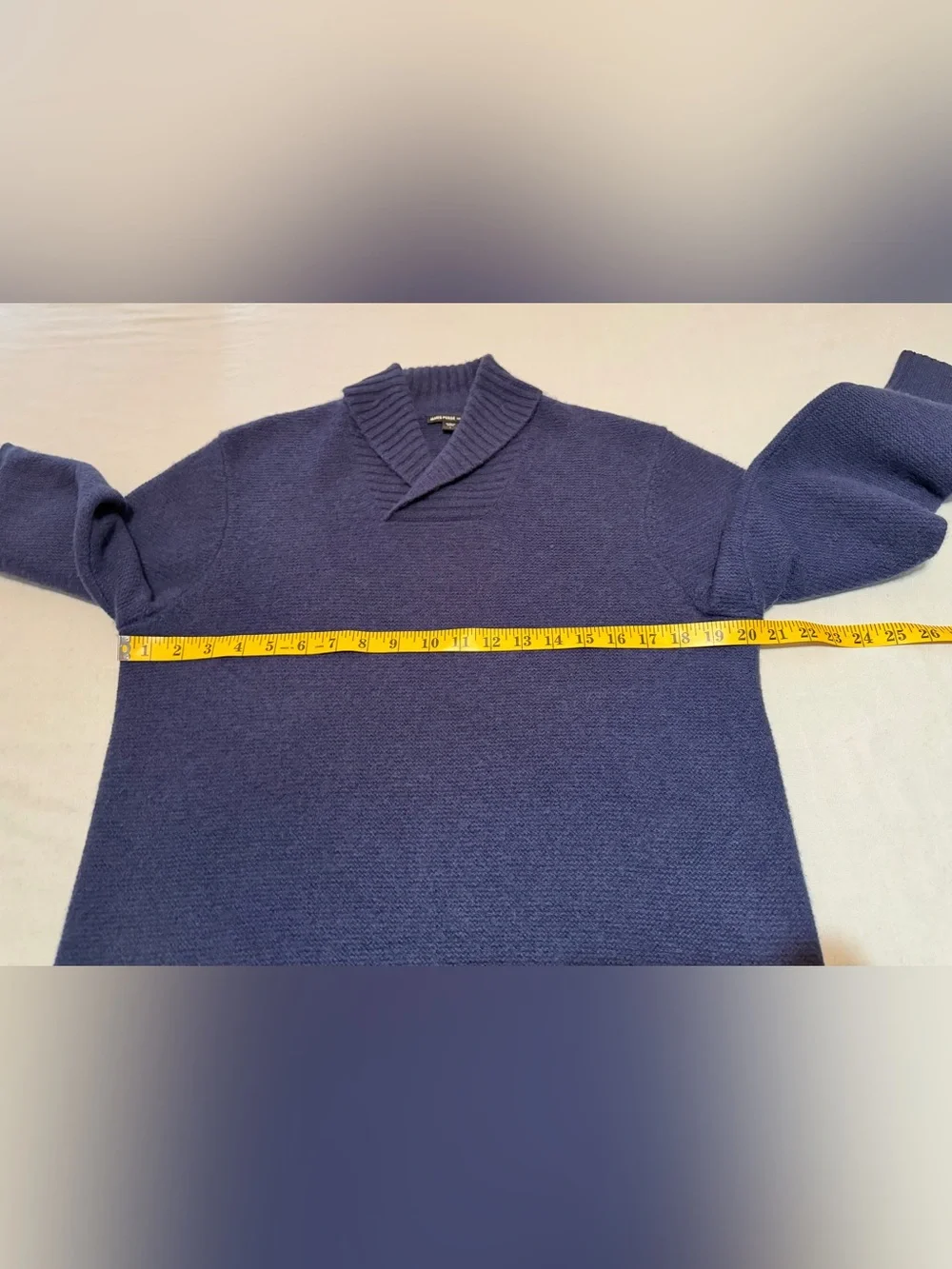James Perse Los Angeles 100% Cashmere Shawl Collar Sweater Size 1 (S) Navy Blue